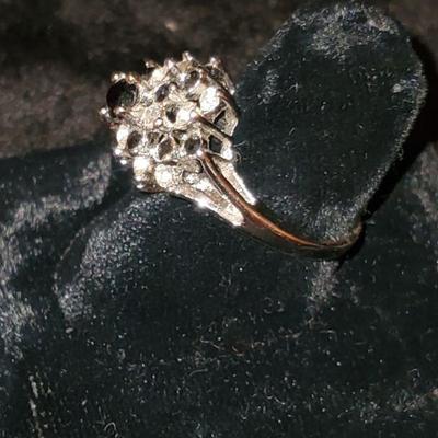 18K HGE Black Cluster Ring