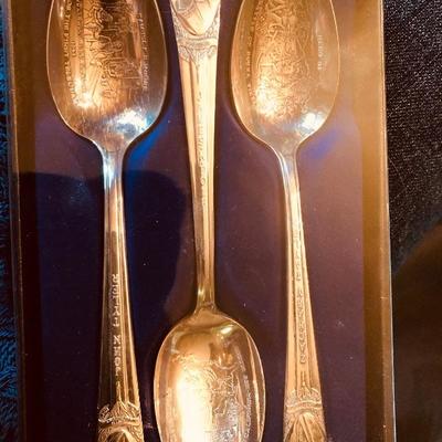 Vintage Silver Plate Commemoration Spoons