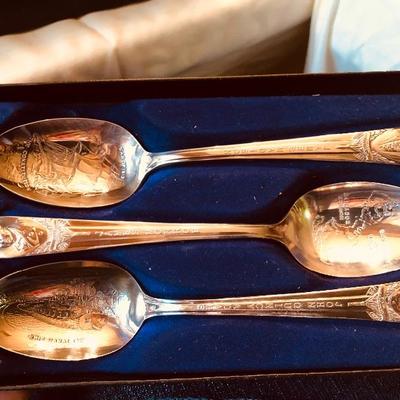 Vintage Silver Plate Commemoration Spoons