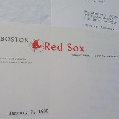 " 2 Collector signed letters Red Sox and Patriots.