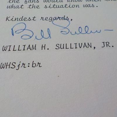 " 2 Collector signed letters Red Sox and Patriots.