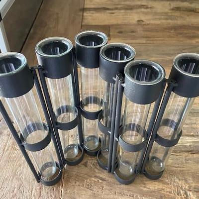 GLASS & METAL BUD VASE connected 