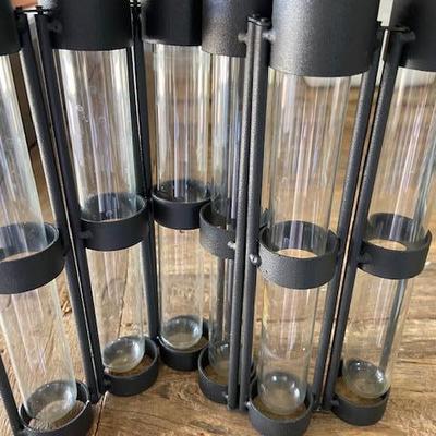 GLASS & METAL BUD VASE connected 