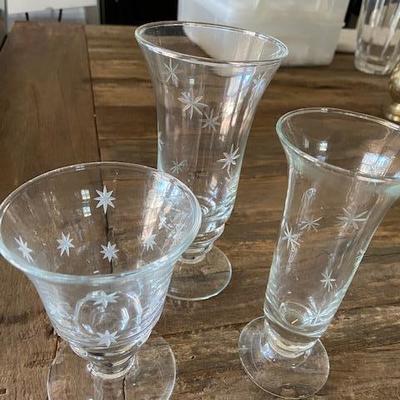 SET OF 3 ETCHED 