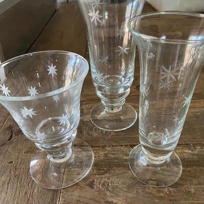 SET OF 3 ETCHED 