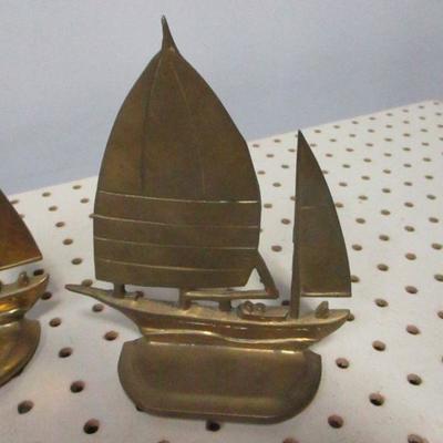 Lot 125 - Brass Sailboats & Anchor
