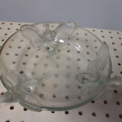 Lot 158 - Clear Glass Bird Candy Dish