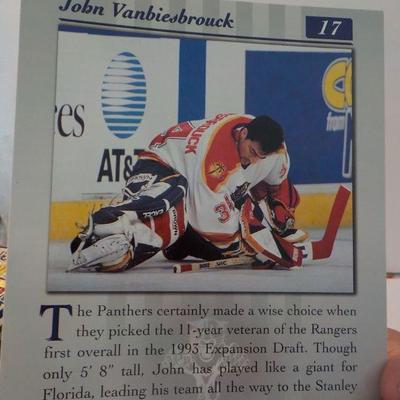Donruss 97 Hockey hero's Peter Forsberg and John Vanbiesbrouck.