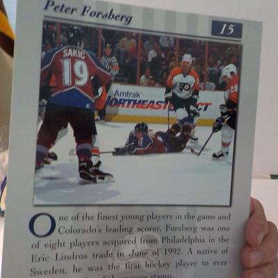 Donruss 97 Hockey hero's Peter Forsberg and John Vanbiesbrouck.