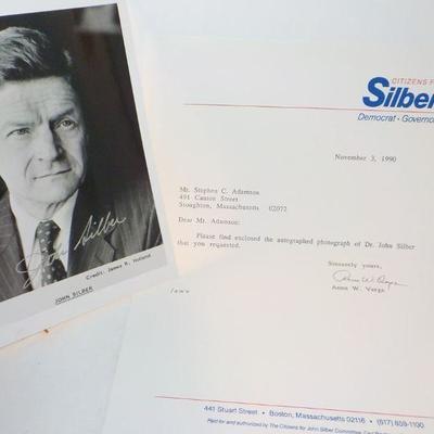 " Signed by John Silber " Canidate for president.