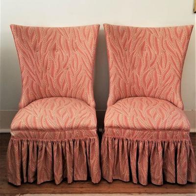 Lot #187  Pair of Vintage Upholstered Side Chairs