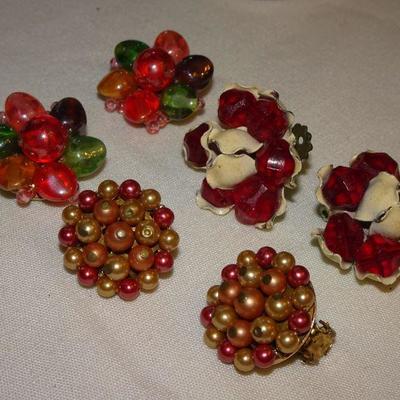 Colorful Cluster Earring Clip On Lot 