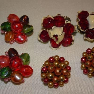 Colorful Cluster Earring Clip On Lot 