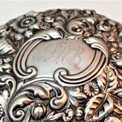 Lot #197 Beautiful Art Nouveau Sterling Silver Hand Mirror - initials 
