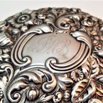 Lot #197 Beautiful Art Nouveau Sterling Silver Hand Mirror - initials "PHB"