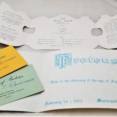 Lot #198 Two Vintage Mardi Gras invitations - Nereus & Proteus, with Proteus Admit Cards