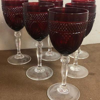 #27 RUBY RED WINE GOBLETS 