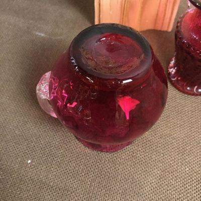 #30 2 Cranberry Vases