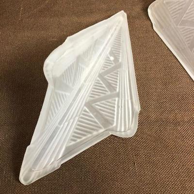 #52 (2) Vintage Clear Satin Glass Slip Shades