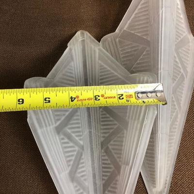 #52 (2) Vintage Clear Satin Glass Slip Shades