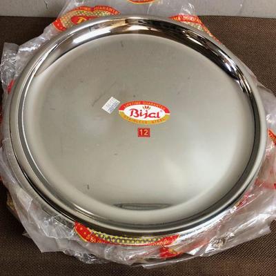 #75 Bijal Stainless Steal Platters (7) 