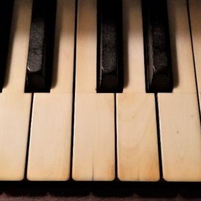 Lot #208  Mason & Hamlin Vintage Piano with Bench (Needlepoint seat) - still sounds good.