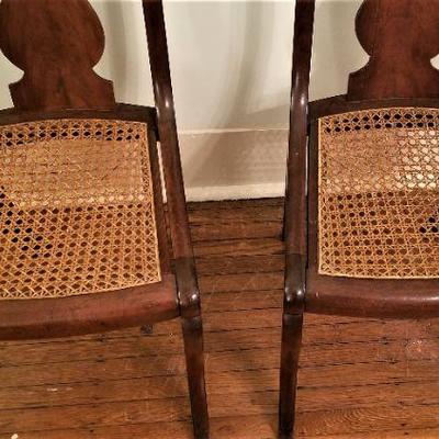Lot #211  Pair of Antique Cane Bottom Chairs