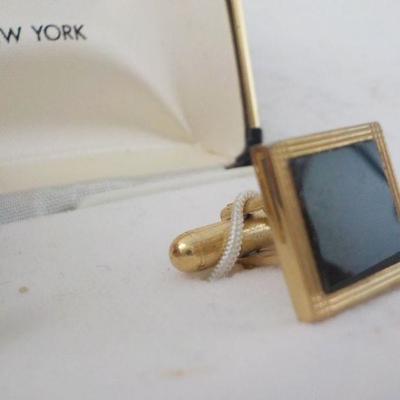 " Pierre Cardin " Black Onyx with gold plated.