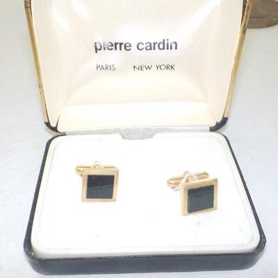 " Pierre Cardin " Black Onyx with gold plated.