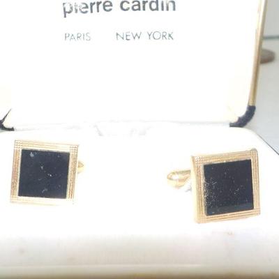 " Pierre Cardin " Black Onyx with gold plated.