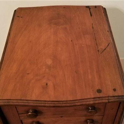 Lot #218  Antique Drop Leaf Table with 2 drawers - 19th century