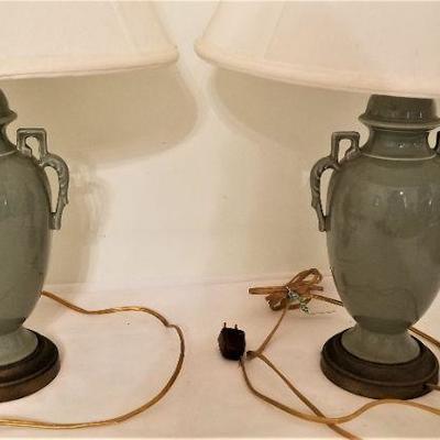 Lot #219  Pair of Vintage Lamps with Asian Styling