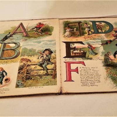 Lot #221 Exquisite 1900 Children's Book - Child's First Alphabet Book - beautiful lithographs