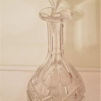 Lot #222 Pair of Crystal Decanters - one clear, one red Bohemian glass
