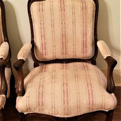 Lot #225  Wonderful PAIR of Antique French Armchairs