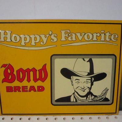 Lot 160 - Hoppy's Favorite "Bond" Bread Tin Sign