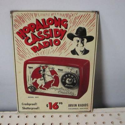 Lot 164 - Hopalong Cassidy Radio Tin Sign