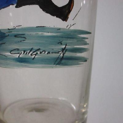Lot 165 - Hand Painted Sportsman Glasses - Signed