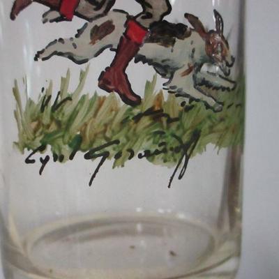 Lot 165 - Hand Painted Sportsman Glasses - Signed