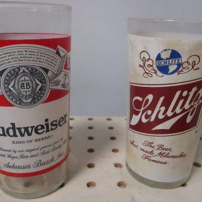 Lot 168 - Beer Glasses - Budweiser - Schlitz - Miller