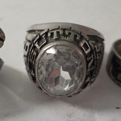 3 Vintage sterling rings, Sutton H.S. (1977), Indian Leaf, Peace dove.