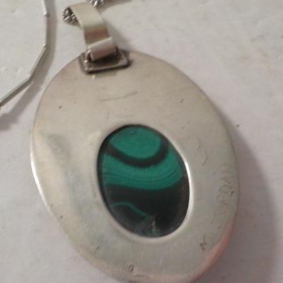 "Stunning Turquoise Hand made Sterling Necklace and Bracelet."
