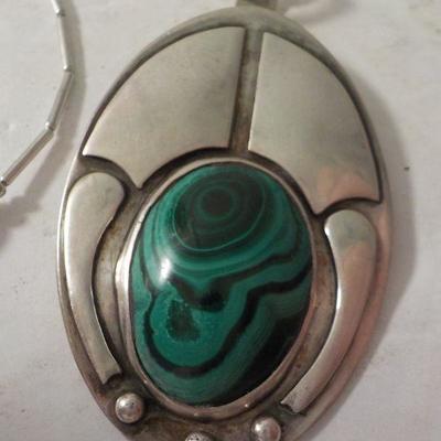 "Stunning Turquoise Hand made Sterling Necklace and Bracelet."