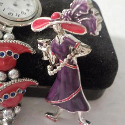 " Red Hat Ladies Pin and Watch"