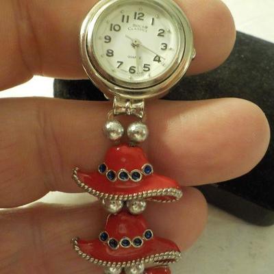 " Red Hat Ladies Pin and Watch"