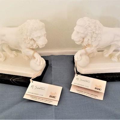 Lot #237  Vintage Pair of Lion Bookends - Oxolyte