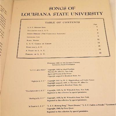 Lot #244 Songs of LSU - vintage songbook (1948) with all your LSU favorites