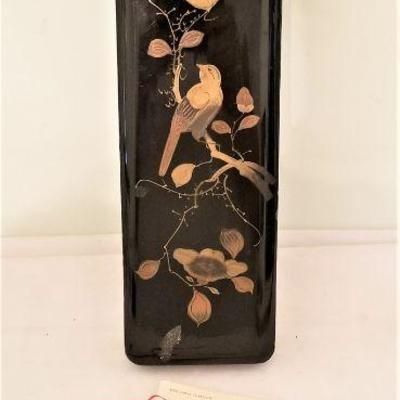 Lot #250  Antique Lacquer Chinese Box - Birds and flowers