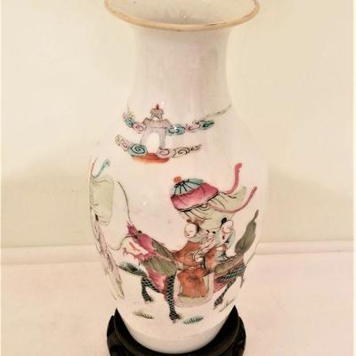 Lot #253  Antique Chinese Vase - 19th Century on modern stand
