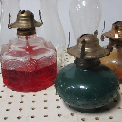 Lot 185 - Hurricane Lamps